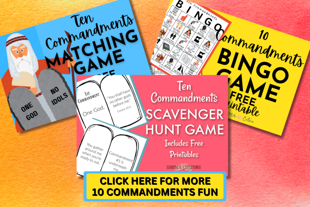 ten commandments scavenger hunt game for kids page