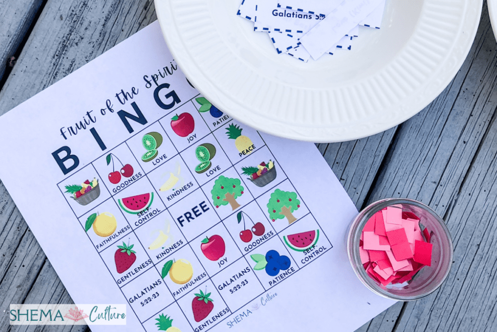 fruit of the spirit bingo game free printable for kids