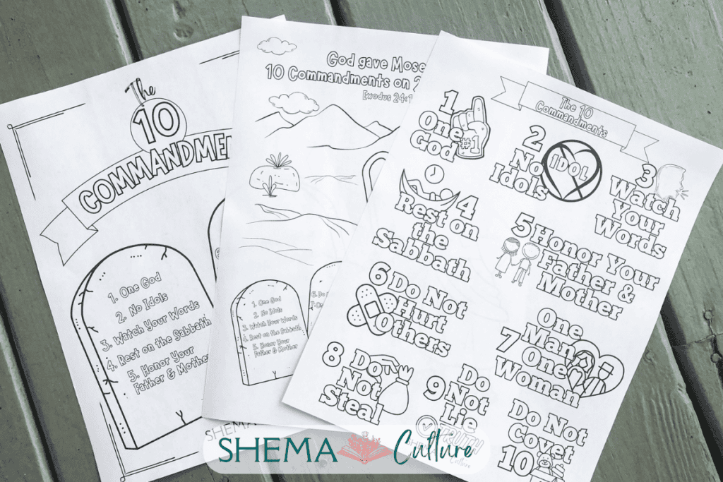 10 commandments color sheet printable for kids