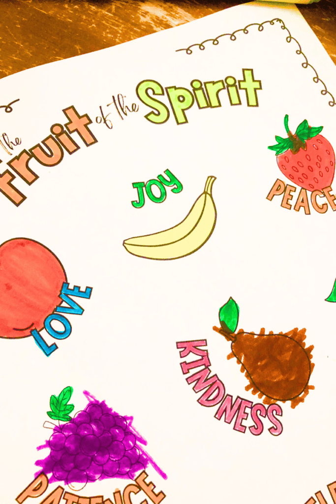 fruit of the spirit coloring sheets for kids free printable pdf