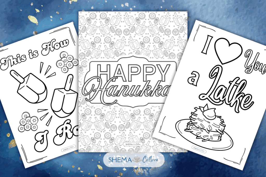 Hanukkah coloring pages Hanukkah coloring sheets free printable PDF