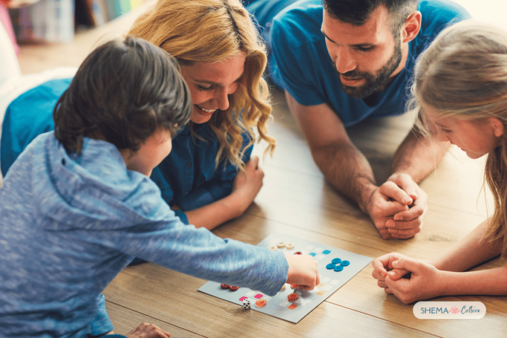 family playing game