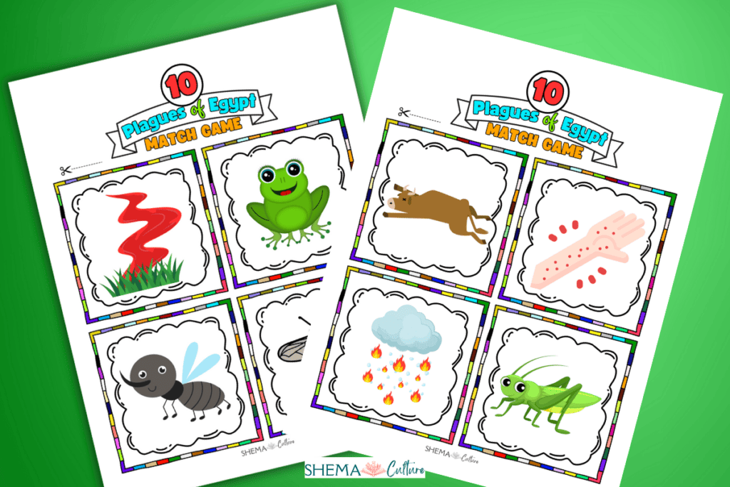 10 Plagues Printable Bible Matching Game 10 plagues Activity for kids