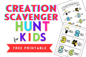 7 Days of creation printable free scavenger hunt game