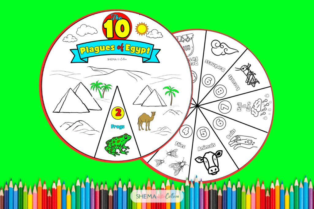 10 Plagues of Egypt Spinner Wheel free Printable Craft for kids