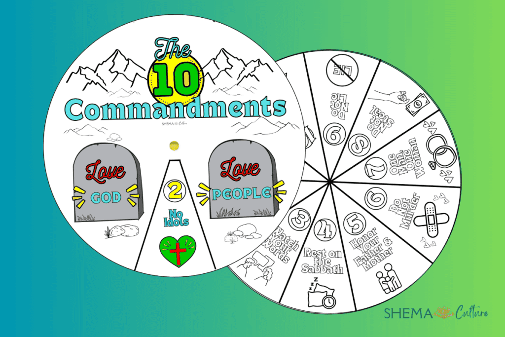 free 10 Commandments Spinning Wheel Craft