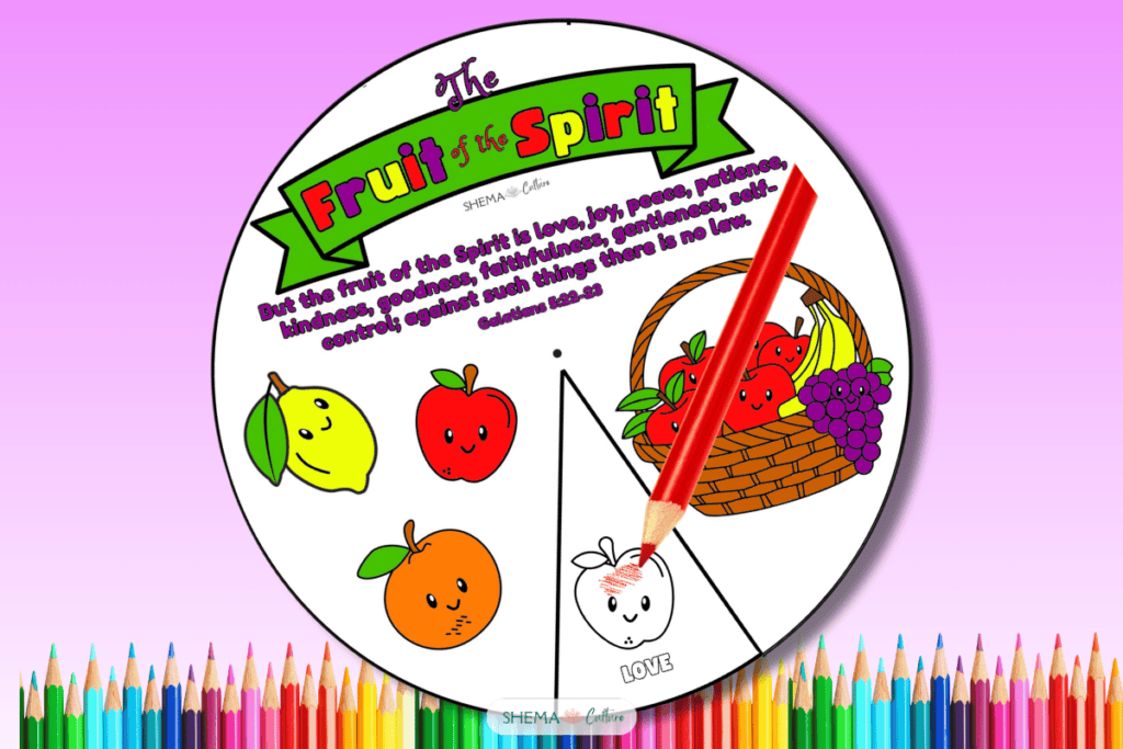 Fruit of the Spirit Spinner Craft free Printable color wheel