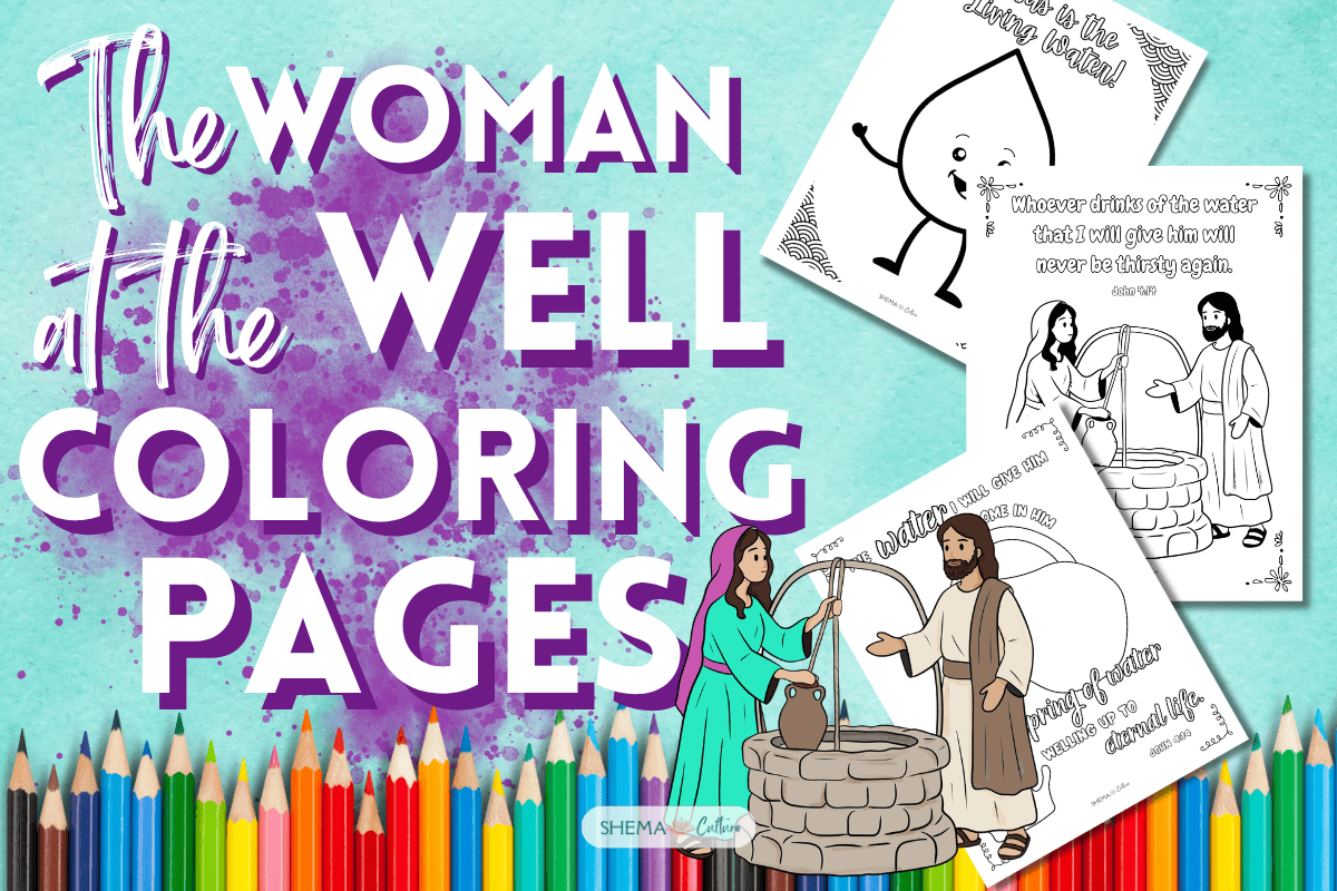 The Woman at the Well Coloring Page free Printable Samaritan woman coloring sheet